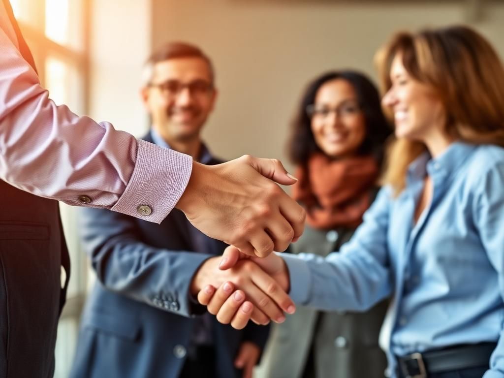 Handschlag als Symbol für Vertrauen und persönlichen Service